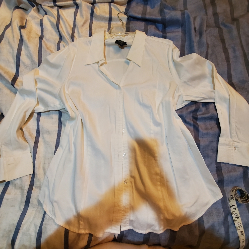 Lane Bryant white button up blouse size 20W